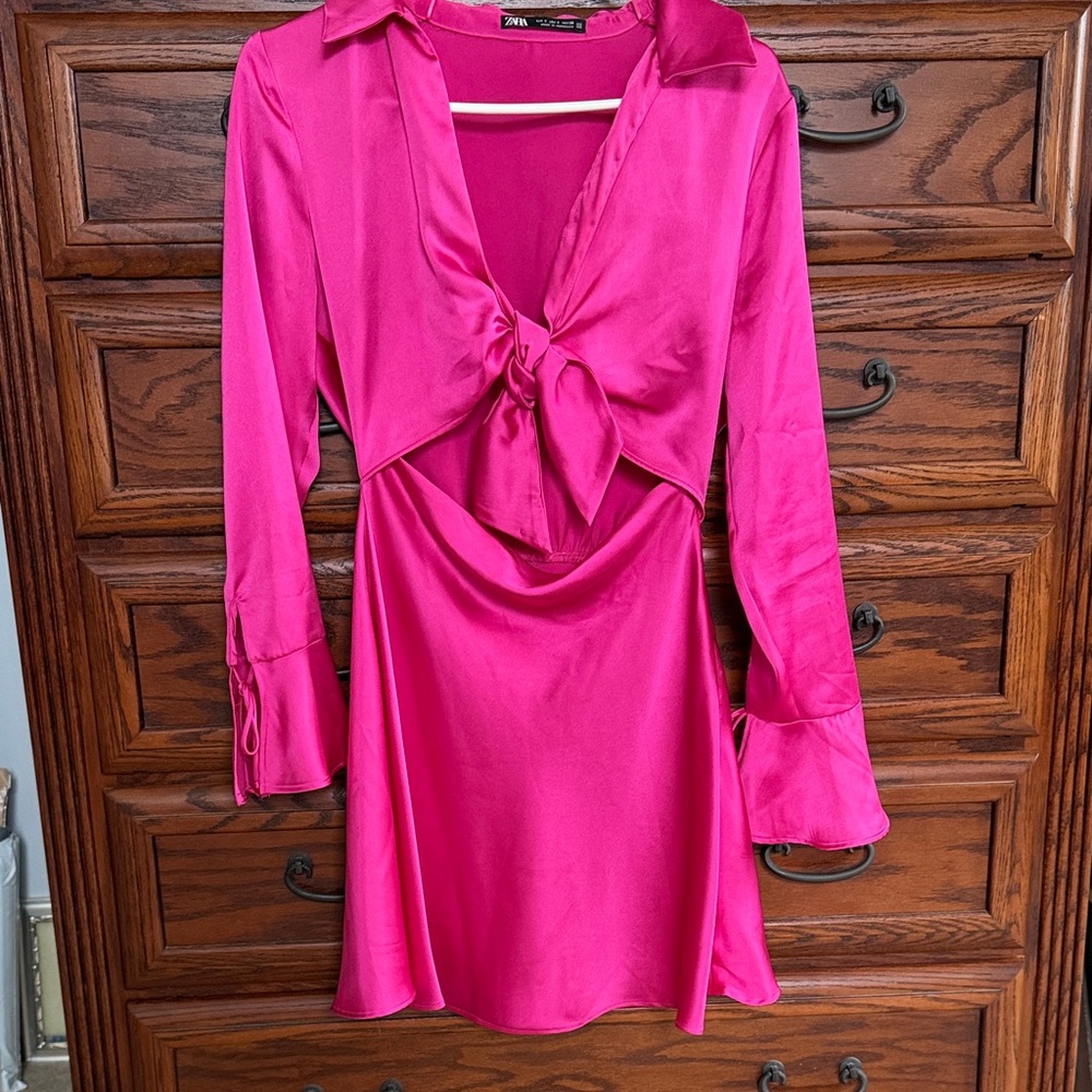 Zara Fuchsia Long Sleeve Dress
